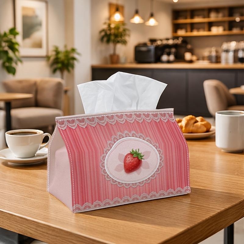 1pc Shabby Chic Tissue Holder - A Versatile Napkin Dispenser Available In Two Sizes, Crafted from Sturdy Polyester And Adorned with a Strawberry Fruit
