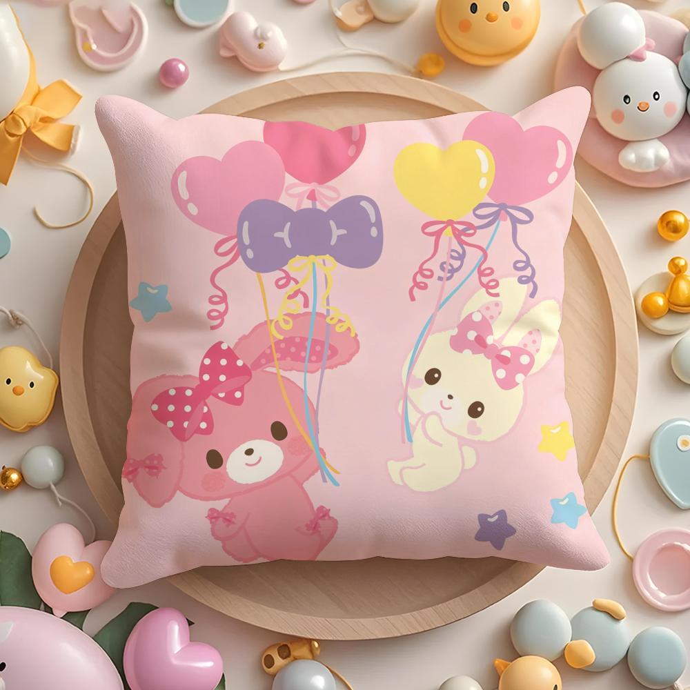 Cute Bonbonribbon Pillow Case Short Plush Double-Sided Printing Home Machine Washable In Warm Winter Cushion Cover