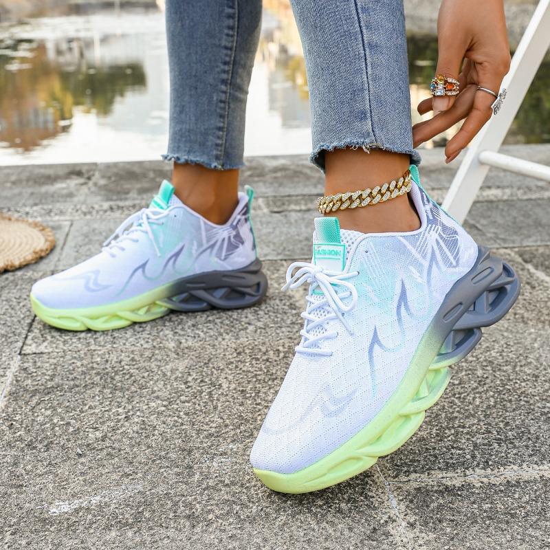 Paar Laufschuhe Herren Damen Leichtgewicht Mesh Atmungsaktiv Bequem Flach Weich Tennisschuhe Sommer Schnür-Sneakers Mann