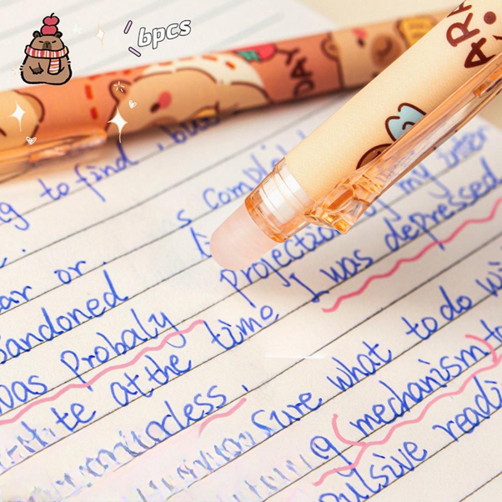 1 Set/6 Bucăți Pix Drăguț Șters Kabipbala Pix cu Gel Apăsare Cadou de Birou Rechizite Școlare Papetărie Kawaii Pix Amuzant