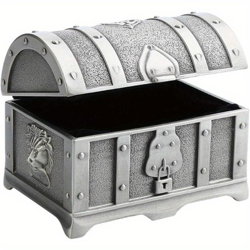 

1 Piece Engraved treasure box jewelry box home creative storage classical jewelry box flip срібний