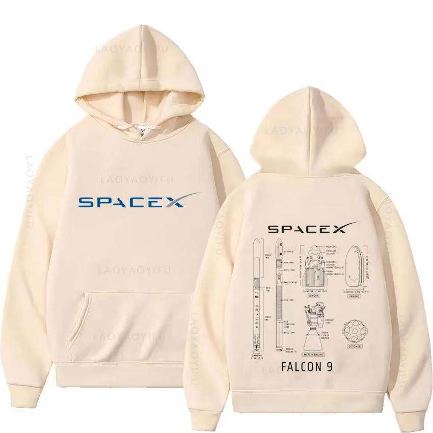SpaceX Starship Blueprint Theme New Hoodies and Sweatshirts Hoody Graphic Men Hoodie Hooded Shirt Y2k Pullovers & Men's Clothing