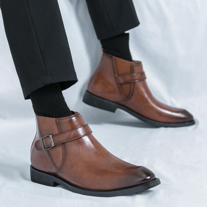 High top men's leather shoes Fashionable British design styles Wedding Outdoor Leisure Business Party Adult formal shoes 38-46