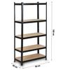 Metal Storage Rack 180 X 90 X 40 Cm Humberg Hr-813 Black