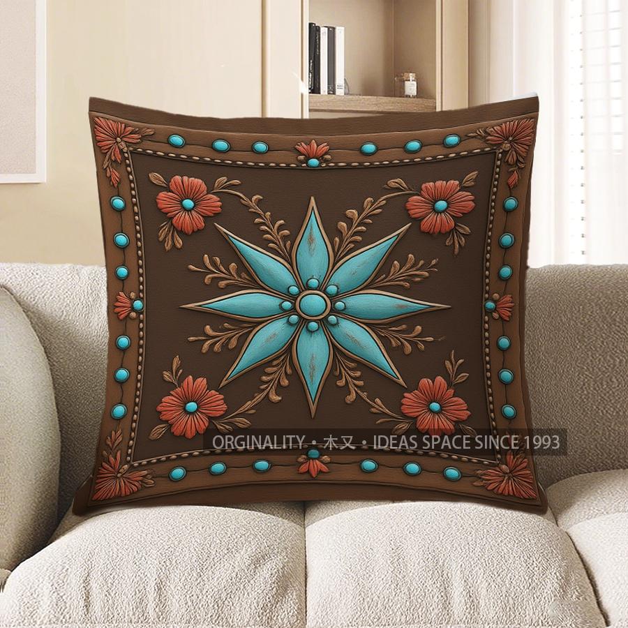 

Home Decor Colorful Star & Floral Pattern Throw Pillow Pattern Cushion Cover Suitable for Sofa Bedroom Car Pillow Cover 40x40cm