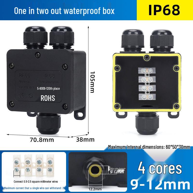 IP68 Waterproof Outdoor Junction Box with Terminals for Street Lights