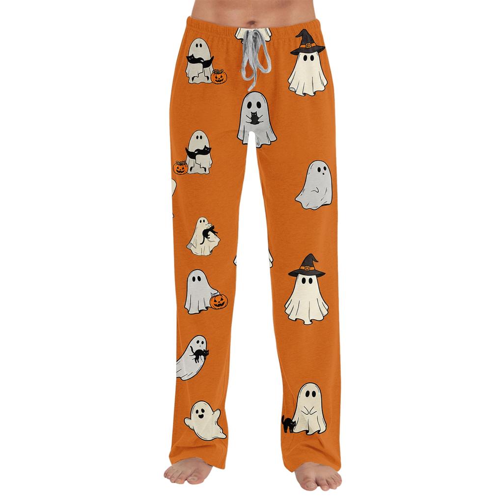 Women's Loose Fit Halloween Print Pajama Pants for and Sleep