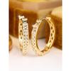 Hollow Carved Diamond Stud Earrings Everyday Versatile Retro Geometric Pattern Earrings