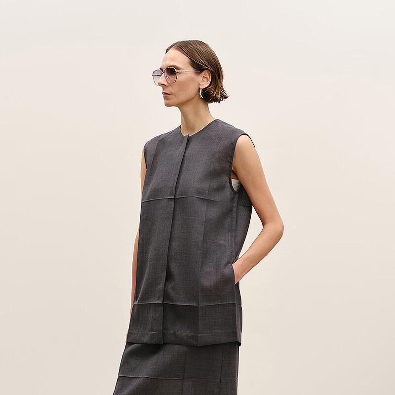 LESS 2026 Summer A-Line Long Sleeveless Shirt