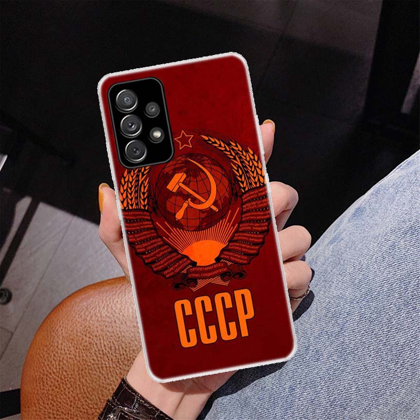 Soviet Union USSR Flag Cover Phone Case For Samsung Galaxy A53 A52 A73 A72 A12 5G A13 A22 A23 A32 A33 A02S A03S A42 A43 A50S Coq