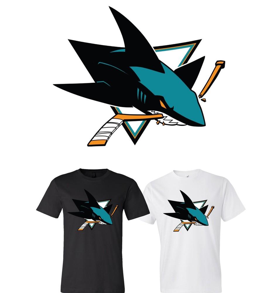 Футболка с логотипом команды San Jose Sharks S-6XL Отслеживание!! Футболка Unisex L