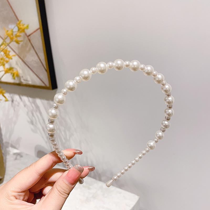 Temperament Vintage Pearl Hair Hoops For Women Ladies Simple Non-Slip Headband Hair Band Hair Accessories