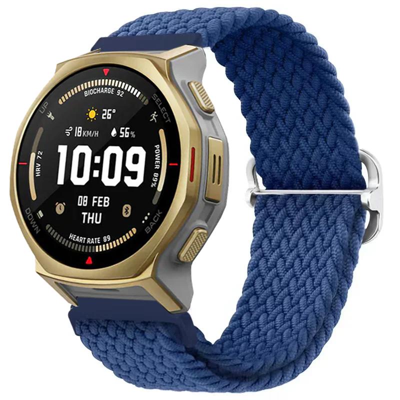 20/22mm Nylon Braided Strap For Amazfit T-Rex3 Pro 44/48mm/Helio Comfortable Band Huawei Watch 5/4 GT6-5-4 Pro 46mm Accessories