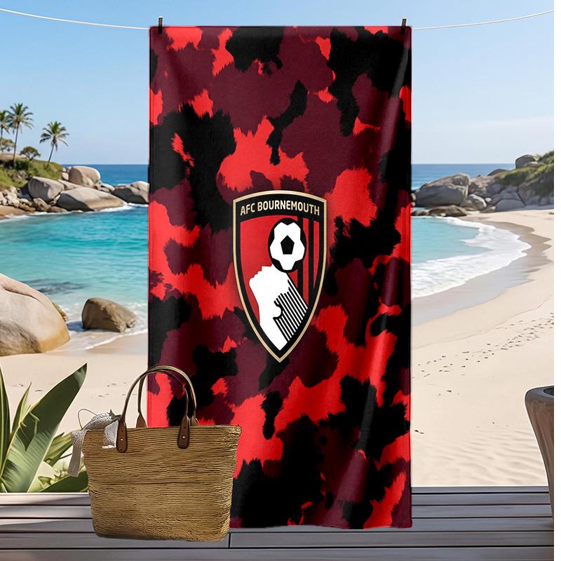 Toalla de Playa con Estampado de Fútbol del Bournemouth, Toalla Grande Suave de Secado Rápido para Playa, Camping, Natación