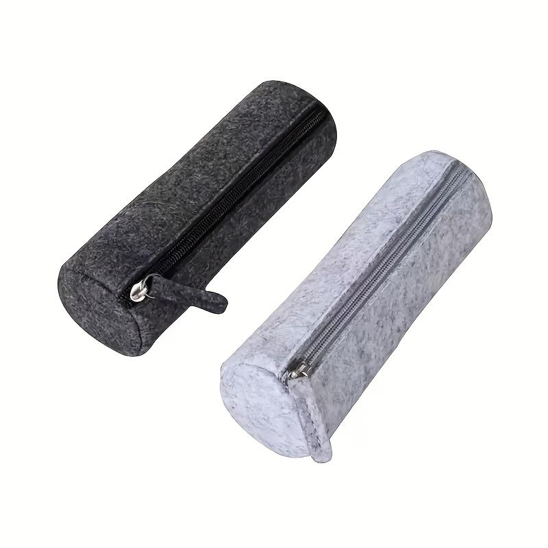 Felt Pencil Cases in Dark Gray and Light Gray, Felt Stationery Organizer, Felt Cosmetic Storage Bag, Office Supplies Organizer
