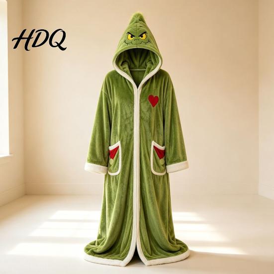 Christmas Theme Printed Wrap Hooded Heated Poncho Blanket Flannel Wearable USB Heating Cape Gift for Her on with Festive Print Cozy Winter