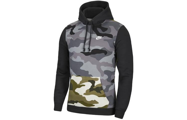 Nike Sweatshirts Men s Army Green Hooded Moderate Regular CQ7764-324 L