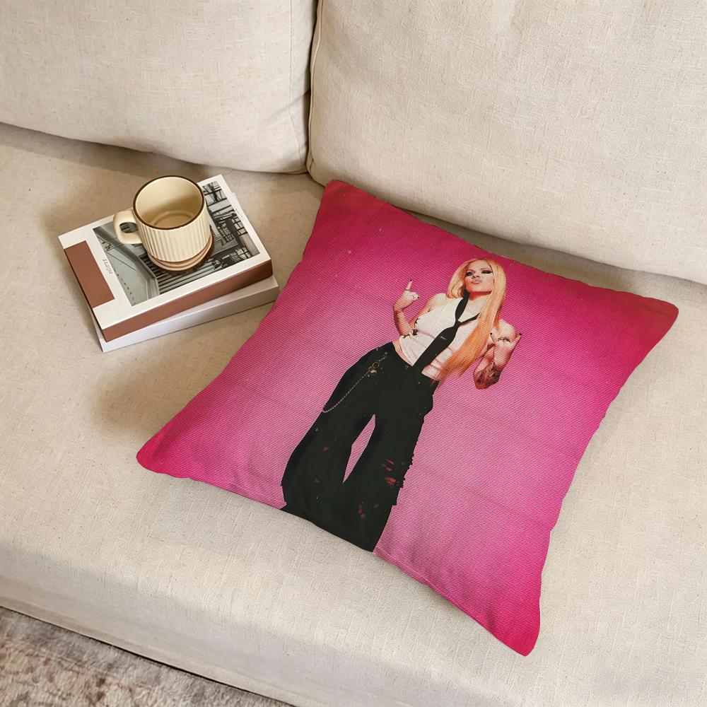 A-Avril Lavigne Cushion Cover Fabric Soft Furnishing,Pillowcase, Cushion Cover, Sofa Pillow, Home Decoration
