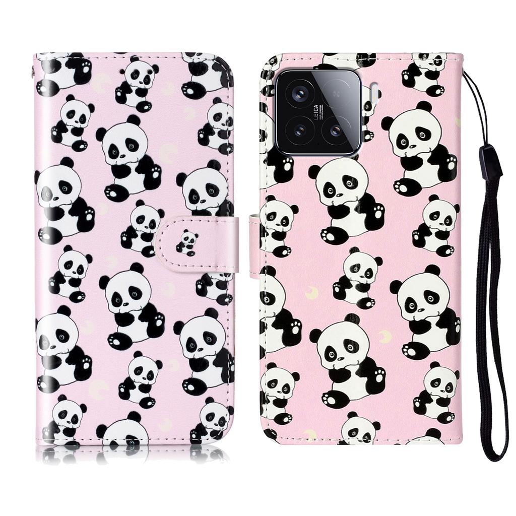 For Xiaomi 15T Pro Case Pattern Leather Wallet Phone Cover with Strap