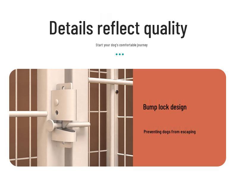 Medium & Large Dog Indoor Kennel with Full Square Tube Design and Built-in Toilet