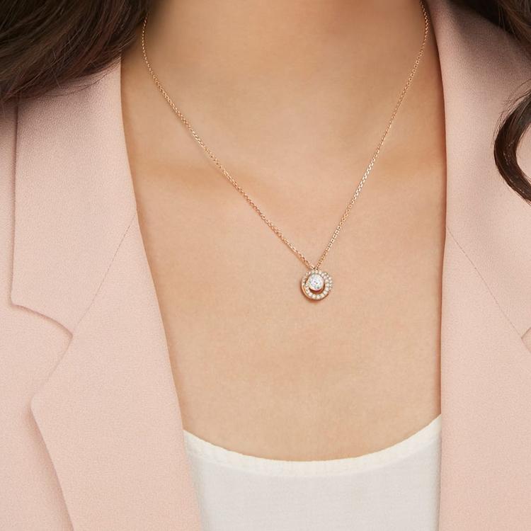 Swarovski Generation Inlaid Decoration Light Luxury Rose Gold Imitation Crystal Necklace Women Necklace 5511011