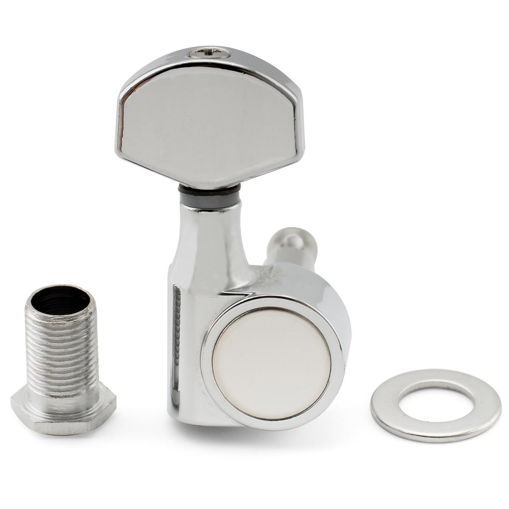 Musiclily Pro 6-Piece Single-Pin Guitar Tuners, Square, for SQ Strat/Telecaster Electric Guitars, Chrome