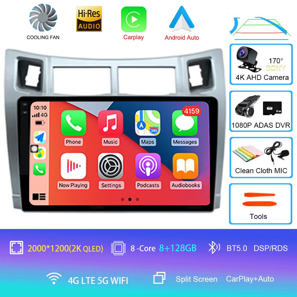 For Toyota Yaris 2005 2006 2007 2008 2009 2010 2011 2012 Carplay Car Multimedia Player Radio Car Radio Android 14 GPS Navigator