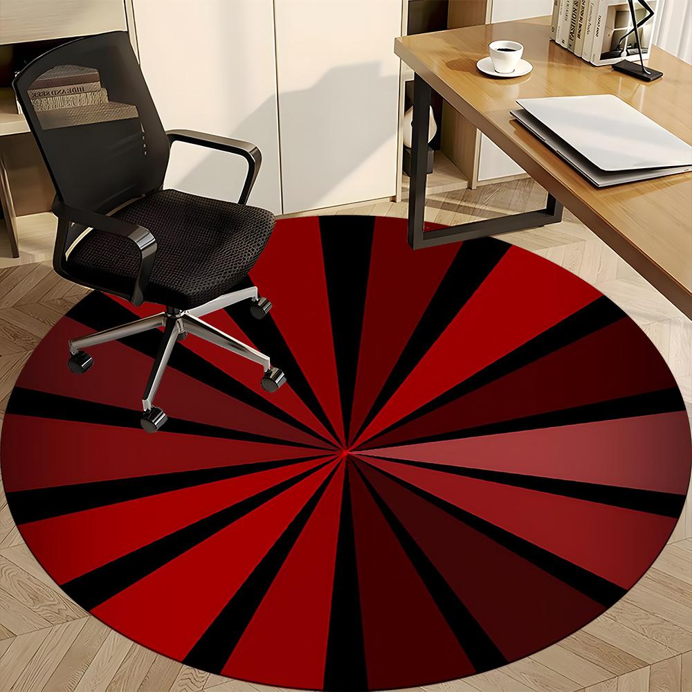 1pc Sunburst Pattern Office Round Area Rug, Indoor Mat Suitable ForOffice, Under Office Chairs Bedroom Living Room Home Decor, Room Decot043