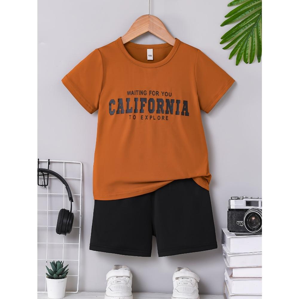 Летний детский комплект, мальчишеские шорты с 3D-принтом с коротким рукавом, летняя повседневная и удобная спортивная одежда 140