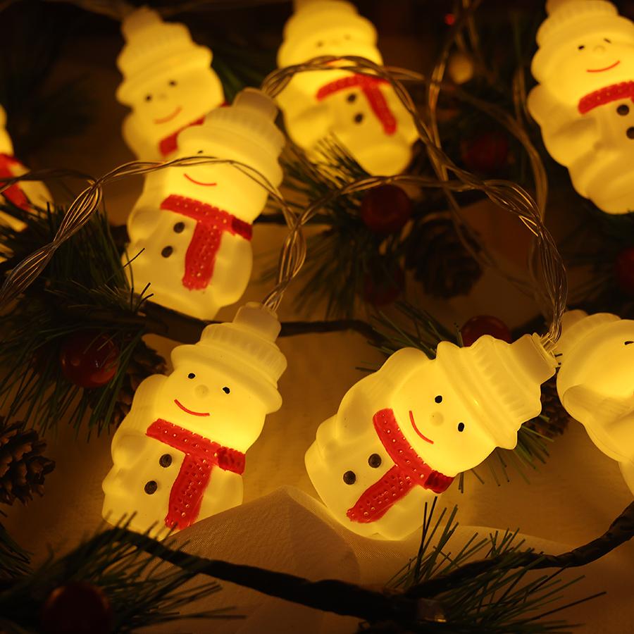 

LED Christmas decoration, Christmas snowman, festive atmosphere, Christmas tree decoration, colorful light string 1.5m 10led-usb теплый белый