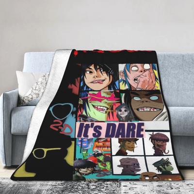Muziekband G-Gorillaz Pluche Deken Kind Flanel Beddengoed Spreien Voor Woonkamer Warm Custom DIY Kwaliteit Sprei Cadeau Idee