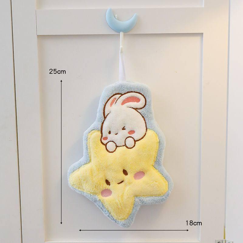 Quick-Dry Moon Rabbit Coral Fleece Hand Towel