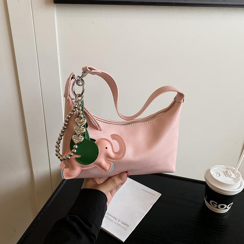 French Boutique Style Crossbody Bag With Pu Fabric And Carved Stitching For Casual Outings