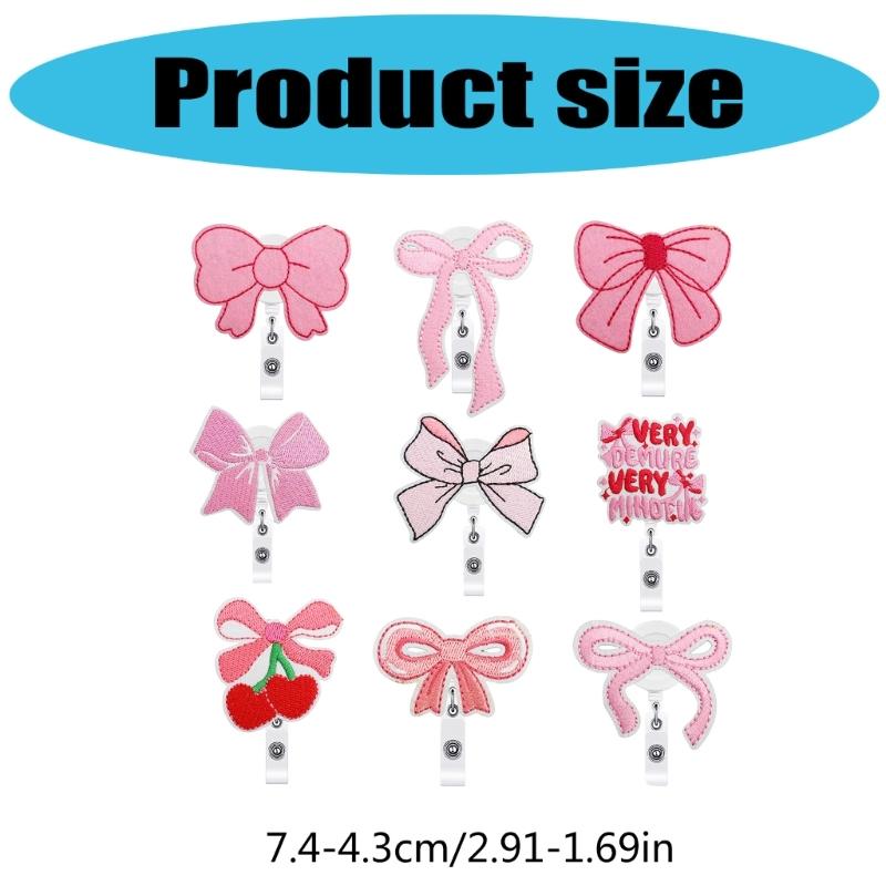 9pack Lovely Embroidered Appliques Colorful Bows Glitters Embroidered Patches for Customizing Apparels