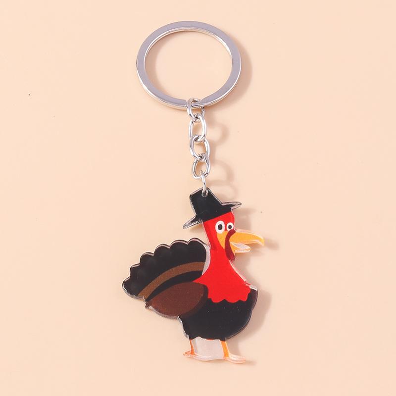 Cute Resin Animal Dinosaur Keychain Turkey Key Ring Pendants for Car Key Holder Women Girls Handbag Decor DIY Key Chain Gift