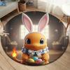 Easter Pokemon Round Area Rug,Carpet Rug for Living Room Bedroom Sofa Playroom Decor,Non slip Floor Mat