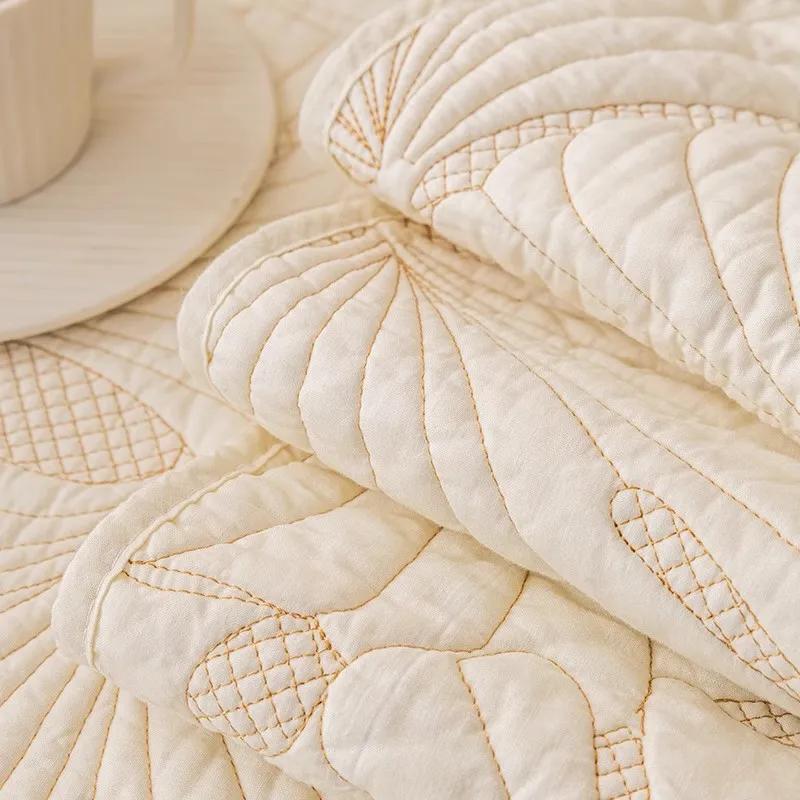 Four Seasons Cotton Non-Slip Sofa Cushion Pure Cotton Beige Summer Nordic Cushion Universal Sofa Towel Cover Cover Cloth