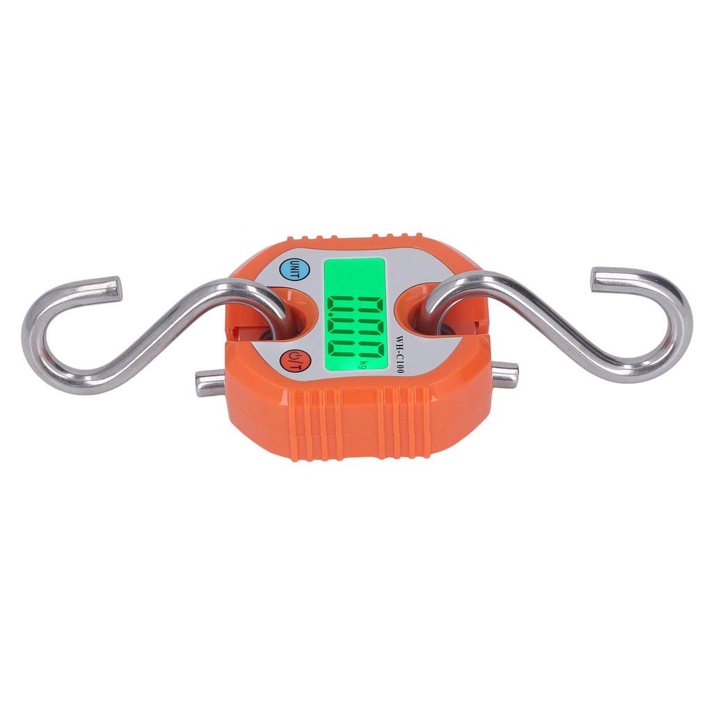 Hanging Scale LCD Digital Display 150KG Range Weighing Tool for Warehouse Luggage Orange