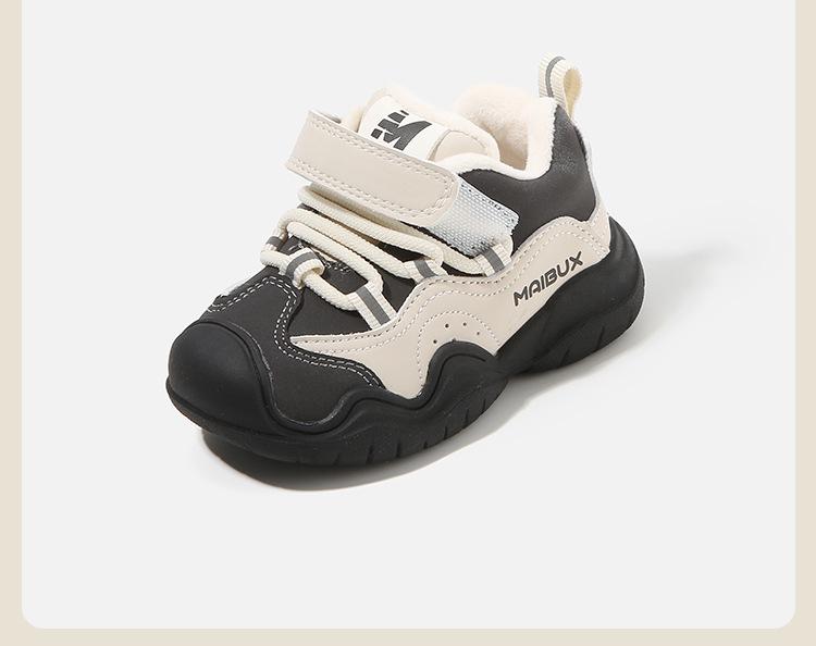 Buty sportowe dla malucha: Nowe jesienno-zimowe trampki z aksamitnym podszyciem dla niemowląt, dziewczynek i chłopców.