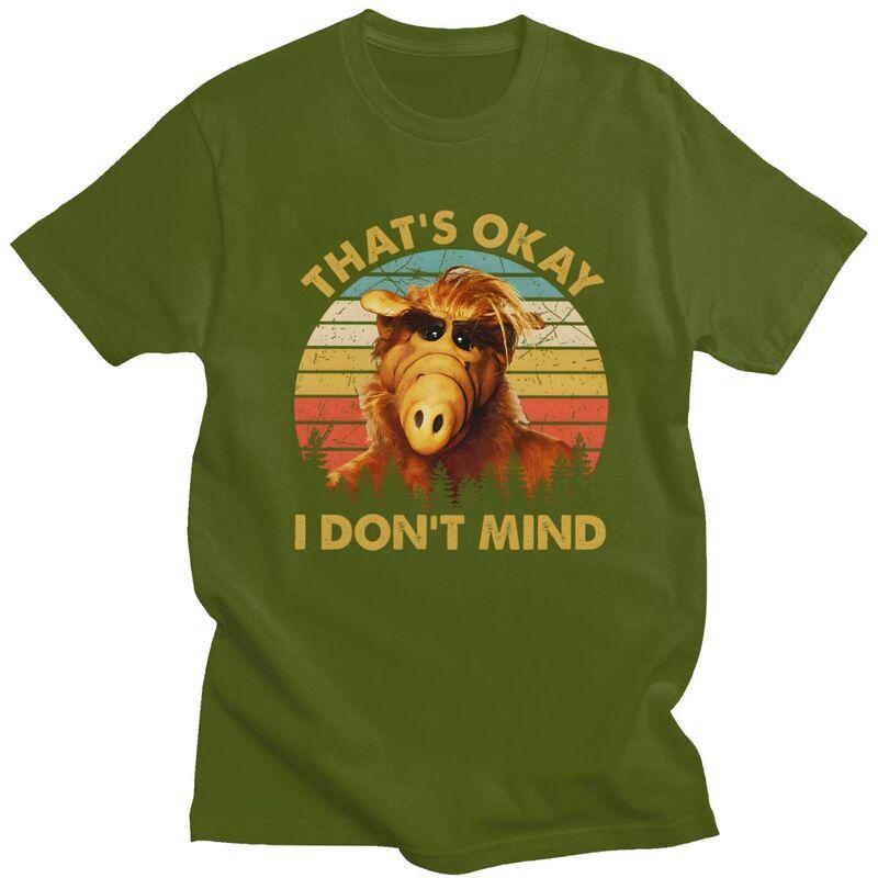 Custom Alf Thats Okay I Dont Mind T Shirt Men Pure Cotton Tshirt Casual Alien Life Form Tee Tops Fashion Tshirts