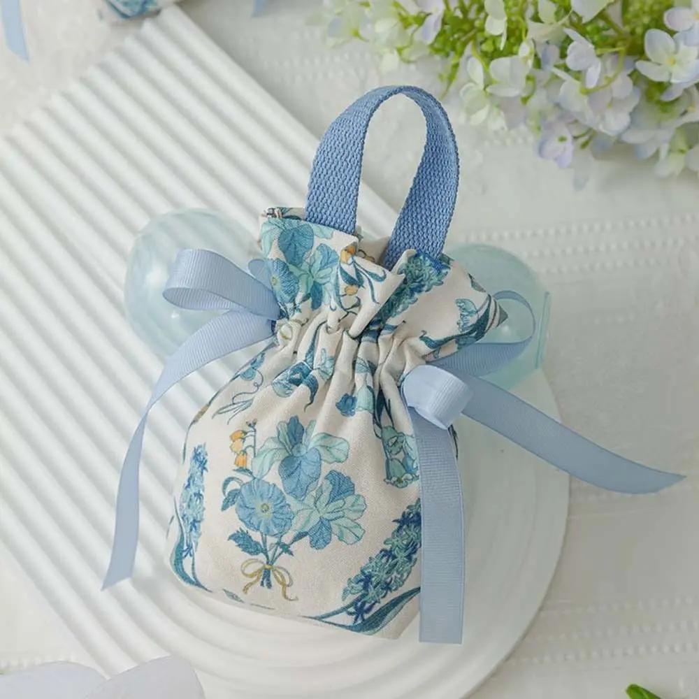 Sacs Cadeaux de Noël Toile Fleur Cordon de Serrage Sac d'Emballage Noël Mariage Bonbons Bijoux Emballage Sac Cadeaux Boîte à Sucre