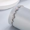 925 Silver Bracelet Four-leaf Round White Zircon Ladies Fashion Simple Birthday Party Wedding Anniversary Jewelry Gift