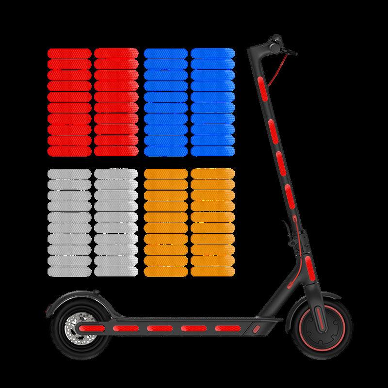 Autocolante Reflectorizante pentru Roți de Trotinetă - Autocolante cu Film Luminos de Avertizare Laterală, Accesorii pentru Îmbunătățirea Vizibilității și a Siguranței în Călătorie
