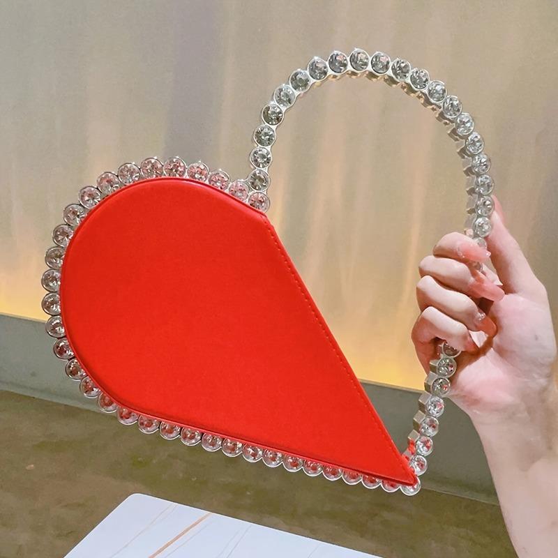 Chic Heart-Shaped Evening Purse for Women Stylish Clutch for Weddings And Parties, Mini Heart-Shaped Bag, Elegant Handbags for Events And Prom