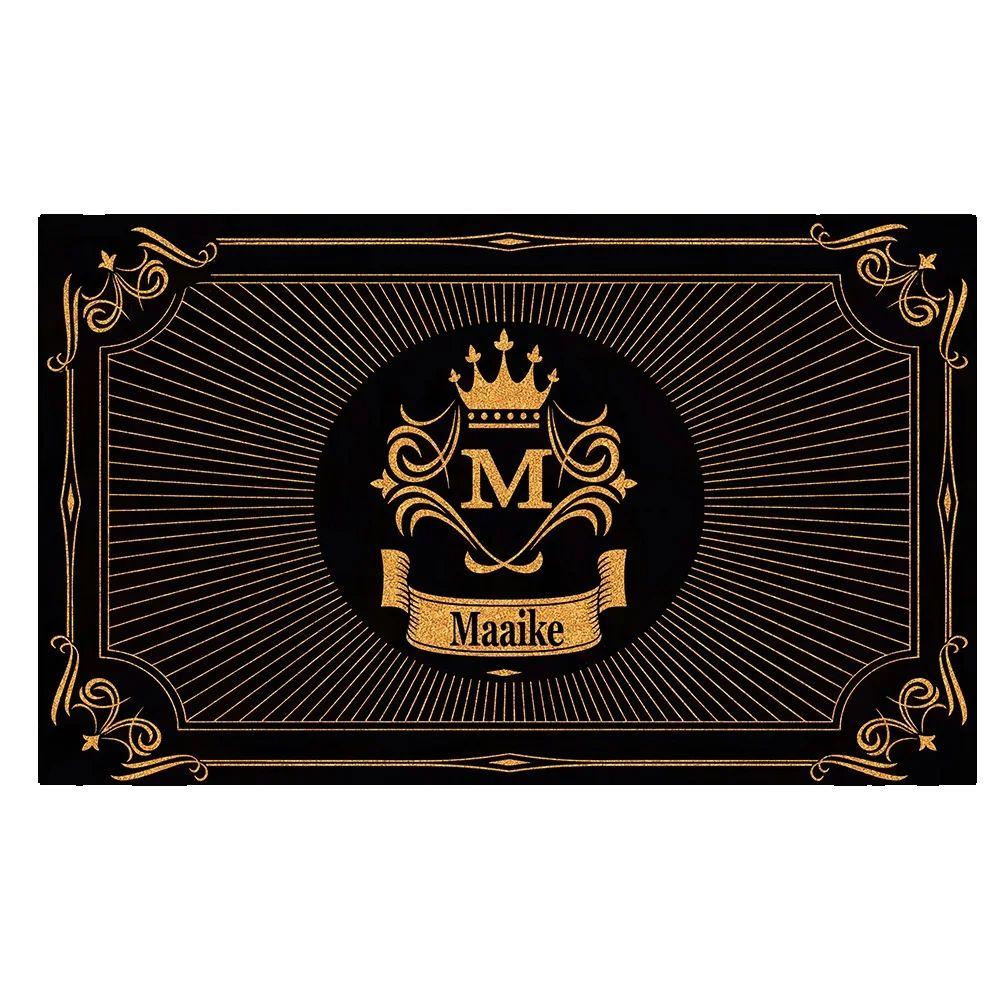 Family Name Personalized Doormat Rubber Wreath Letter Monogram Door Mat Non-Slip Entryway Rug Floor Foot Mats Home Decor
