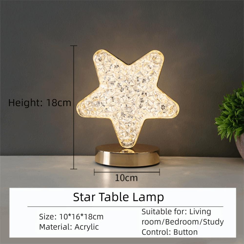 

3 Color Dimmable Led Touch Table Lamp Dimmable Desk Light Creative Gift Beside Lamp Star