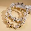 European and American imitation pearls irregular geometric beaded collarbone chain retro baroque elegant necklace 