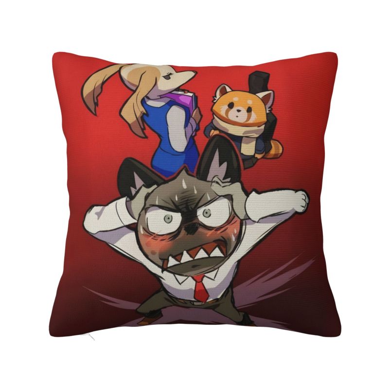 Custom Japan Cartoon Aggretsuko Anime Modern Throw Pillow Cover Bedroom Decoration Chair Cushion