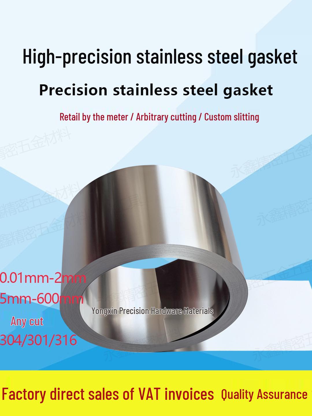 

Mold Gasket 304 Stainless Steel Shim with 316 Feeler Gauge, 0.01-1mm Thick, 50mm Wide 0.05mm Thickness, 50mm Width, 1 Meter