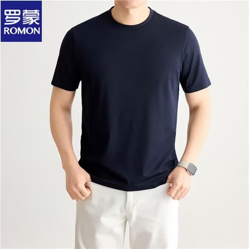 ROMON Men's Lyocell Blend Short Sleeve T-Shirt